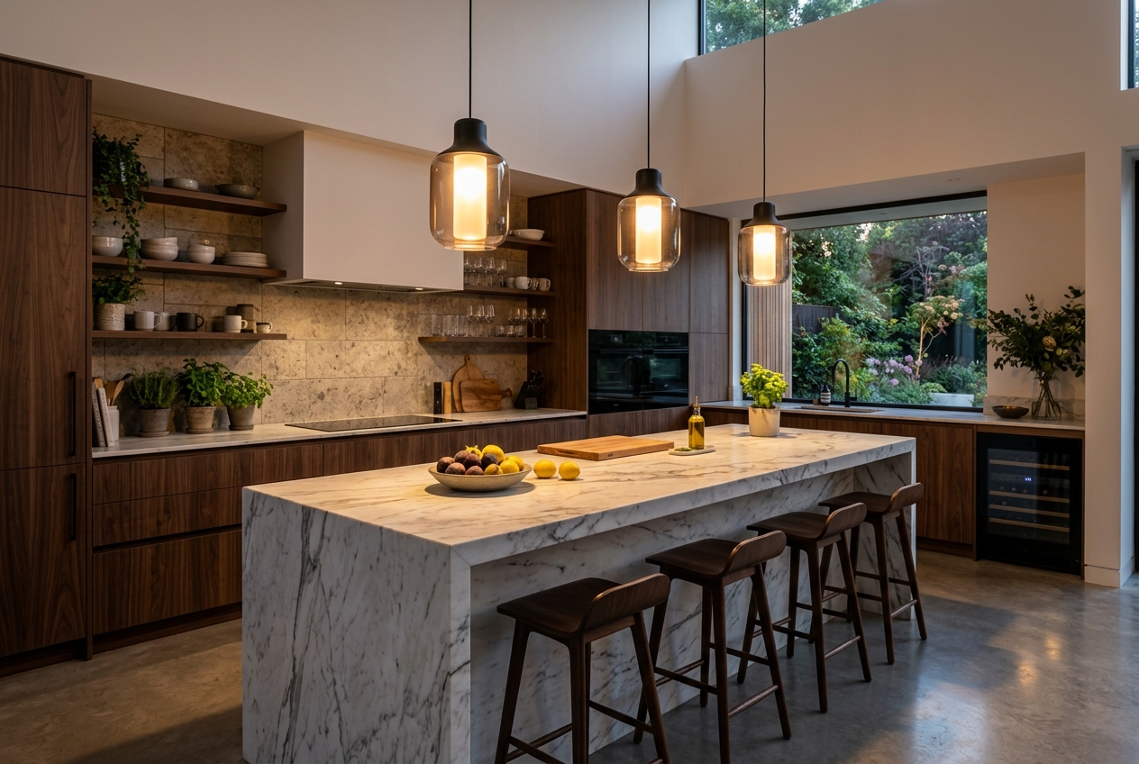 Modern kitchen lighting installations